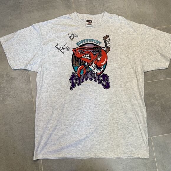 Vintage Shreveport Mudbugs Signed Single Stitch T-Shirt 1997– 98 WPHL – XL - Picture 2 of 8